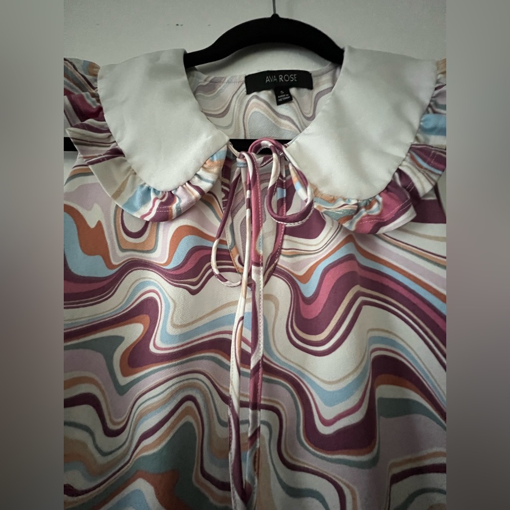 AVA ROSE BLOUSE | MARBLE SWIRL | SIZE S - Picture 3 of 6